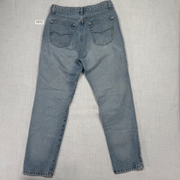 Vintage GUESS High Rise Tapered Leg Jeans Light Blue Wash Cotton Size 30 - Picture 3 of 15